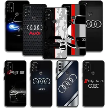 Черен, бял Цвят на Автомобила Audi-ЛОГО TPU За МОТО G9 Play Edge 20 Lite One Fusion G22 G30 G60 G9 Plus G200 5G G60s G31 G9 Калъф за телефон с храненето