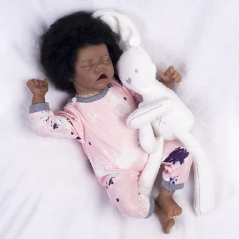 PYD 16 инча, реалистична американска африканска черна кукла, кукла-реборн за малки момичета с дрехи, Подаръци за Ден за защита на децата, реалистични играчки