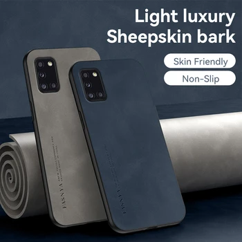 Луксозен Оригинален устойчив на удари калъф от матирана кожа за Samsung Galaxy A31 A 31, защитен калъф за вашия телефон, за GalaxyA31