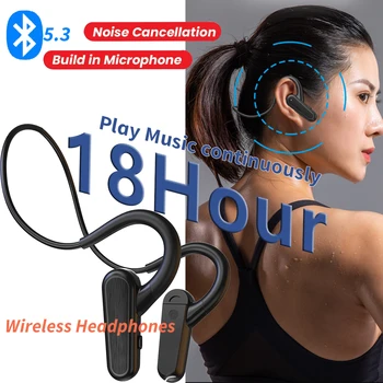 Слушалки с костна Проводимост Bluetooth Безжична IPX5 Водоустойчив MP3 плейър, Hi-Fi Слушалки-куки С Микрофон Слушалки За Гмуркане
