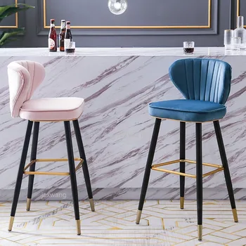 Модерен Бар стол, табуретка, бар столове, семеен стол за хранене, столчета за всекидневната, скандинавски минималистичен бар стол, индивидуалност, Ежедневни мебели