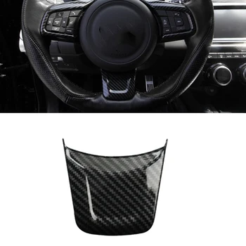 За Jaguar F-PACE 2016 2017 2018 ABS Въглеродни влакна, бутон на волана на колата, рамка, седалка, декорация, аксесоари за полагане на 1 бр.