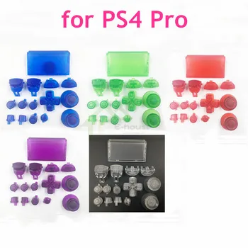 10 комплекта Прозрачни бутони Комплект L1, R1, L2, R2 Бутон-джойстик капачка за PS4 Pro controller за PS4 4.0 Комплект бутони на контролера JDS 040