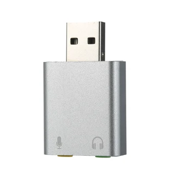 USB Външна звукова карта USB 7.1-3,5 мм Адаптер за микрофон жак за слушалки, Звуковата карта Жак за микрофон жак за слушалки стерео слушалки без шофьор за PC