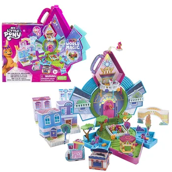 My Little Pony Mini World Magic Epic Mini Crystal Brighthouse с 5 коллекционными фигурки, Сборен набор от игри, играчки за деца в подарък