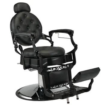 Професионално коса стол с хидравличен ски лифта, Обзавеждане за красота на косата, Съвременно стол за интериора на подреждане - Черен