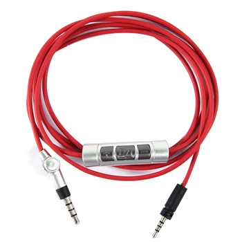 Преносимото аудио кабел за слушалки MOMENTUM, кабел, Bluetooth, конектор за слушалки, аудио кабел с дистанционно управление микрофон-Червен